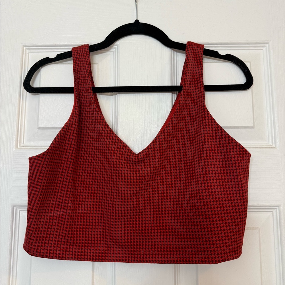 Red Houndstooth Aerie Tank Top